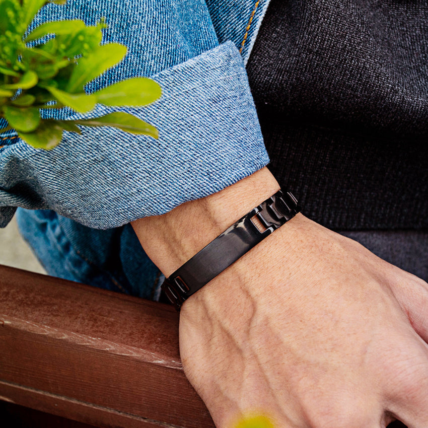 Black Watch Strap Bracelet for Men EG – YOUNIQ - Main Image