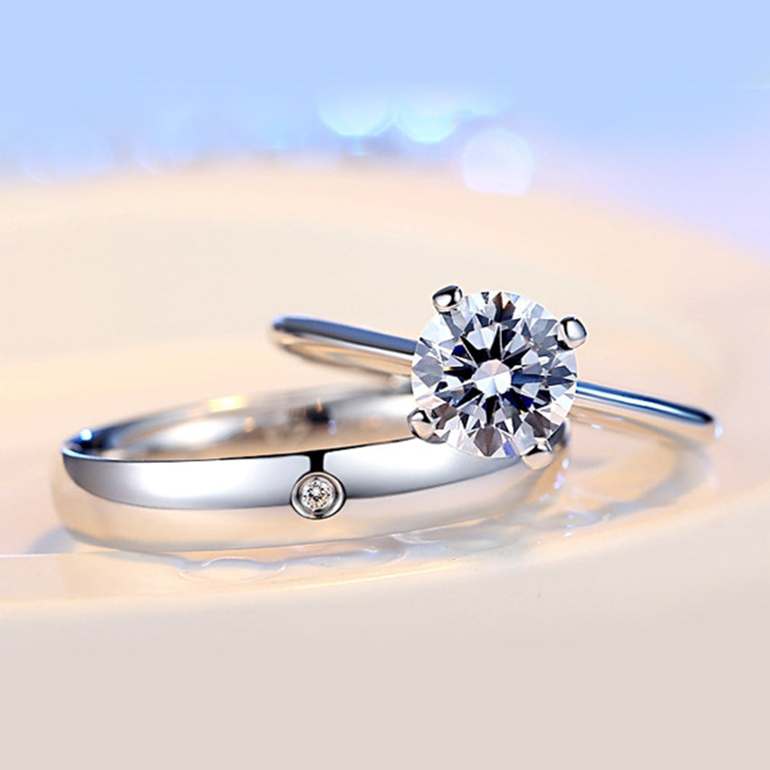 Couple Adjustable Silver Rings – YOUNIQ1